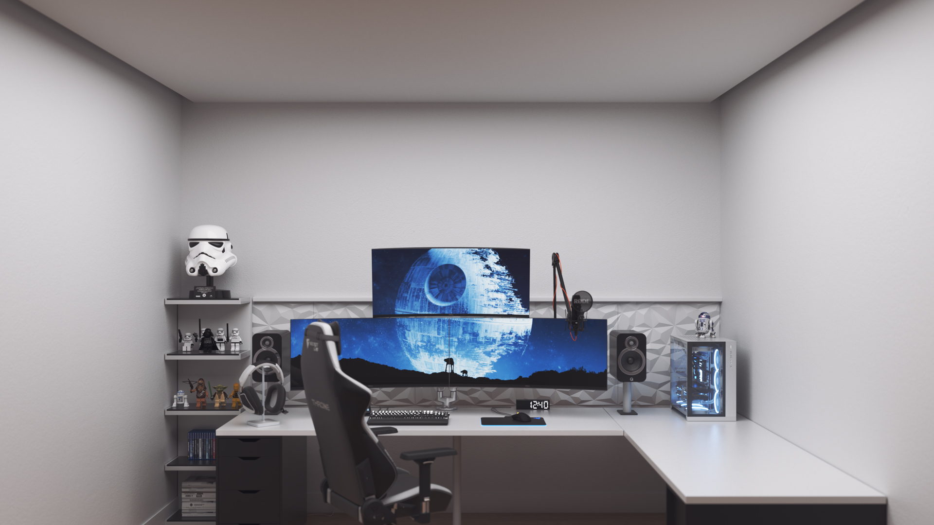 Espace de jeu au style futuriste