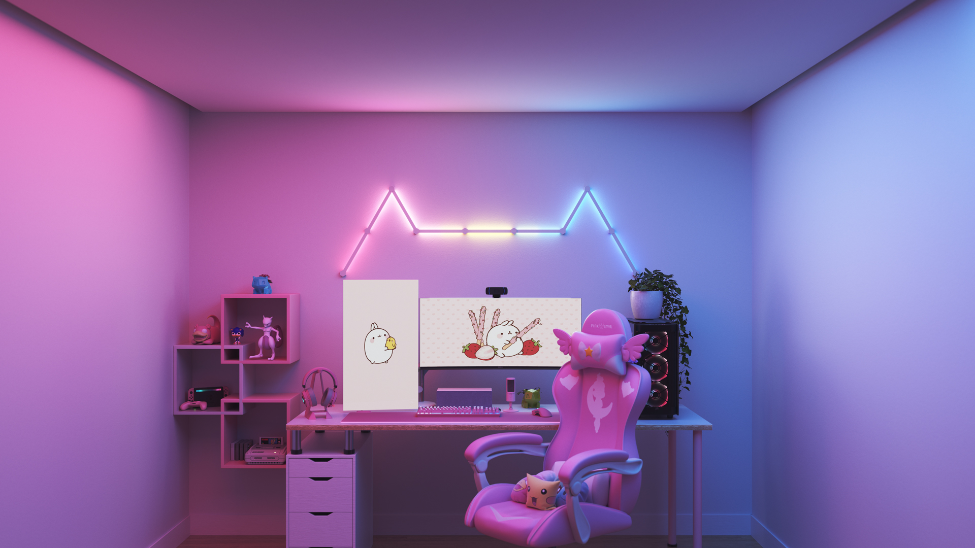 Voici une image de lignes kawaii.