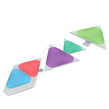 Panneaux lumineux intelligents Mini triangles aux couleurs changeantes et fil compatible Nanoleaf Shapes. Produit semblable à Philips Hue, Lifx. Apple Home, Google Home, Amazon Alexa, IFTTT.