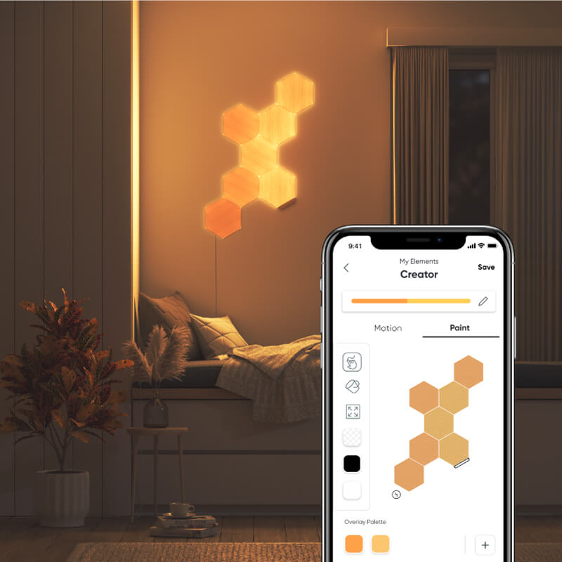 Panneaux lumineux Smart Hexagon RGB, contrôle WIFI et application