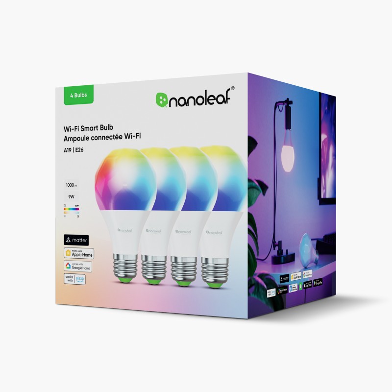 Matter Wi-Fi A19 Smart Bulb 4 Pack