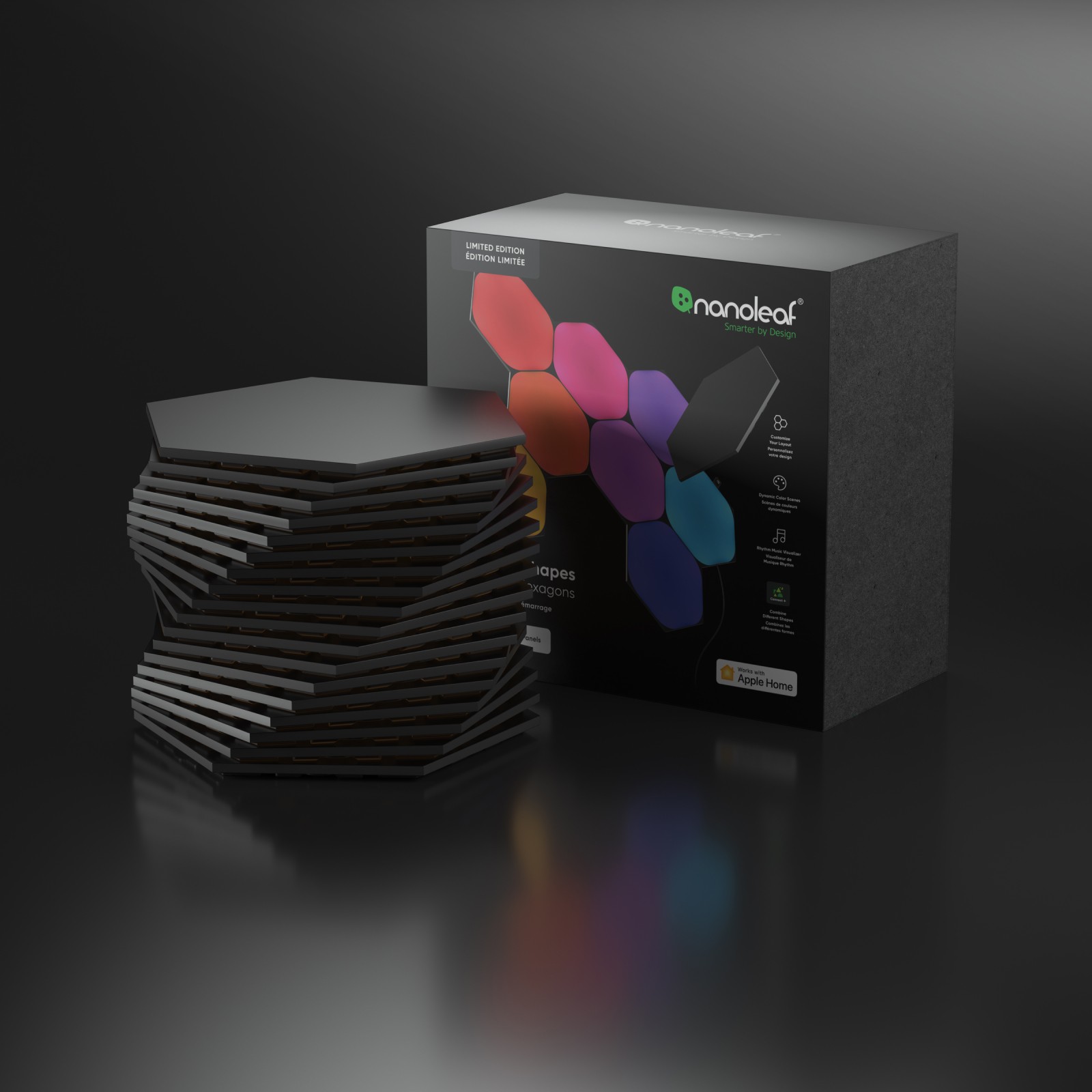 Nanoleaf day sale black hexagon 18pk package image